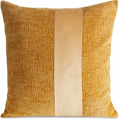 Takoy Povlak na polštář 45x45 cm medový žinylkový zdobený sametovým pásem CARLA 04-HF-478920 | 45 x 45 cm