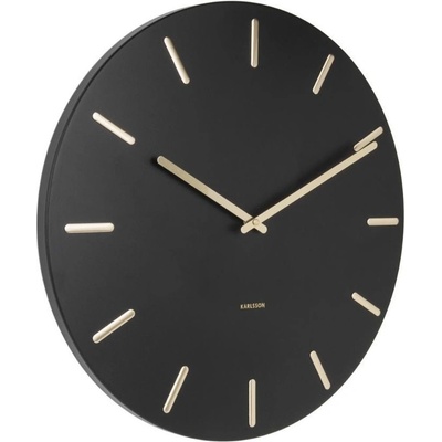 Present Time Černo zlaté nástěnné hodiny Torguen 45 cm