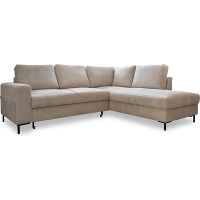 Miuform Бежов разтегателен ъглов диван от рипсено кадифе (десен ъгъл) Lofty Lilly - Miuform (1062ON2)