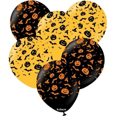 Kalisan Balloons Balonky Halloween dýně, netopýři a pavouci 30 cm