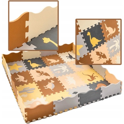 KIK KX5421 Pěnové puzzle 143 cm x 143 cm x 1 cm 36 dílků dinosauři – Zboží Dáma