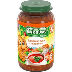 Bebelan Доматена супа Bebelan Puree - Пиле и ориз, 220 g (5596) - baby