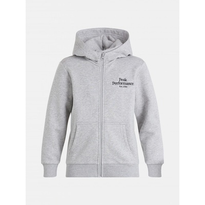 Peak Performance Jr Original zip Hood med grey melange