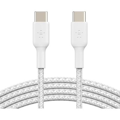 Belkin CAB004bt1MWH oplétaný USB-C - USB-C, 1m, bílý