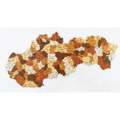 Drevená mapa Slovenska 200 x 100 cm (okresy)