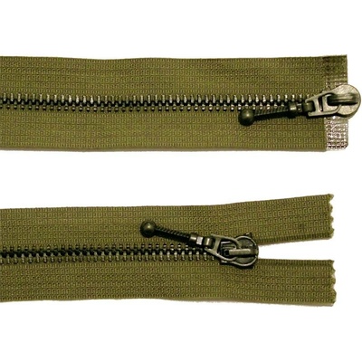 Kovový zip no.5 rozepínací dvoucestný 100cm (černé zoubky) - více barev Barva: 1 Khaki