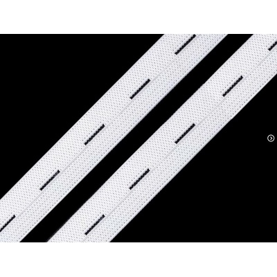 Guma, pruženka dírkovaná šíře 2 cm, 1 m - bílá