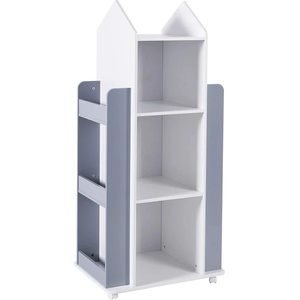 Ginger Home Дървена секция на 4 нива с рафтове Ginger Home - Rocket, White/Gray (TF6914)