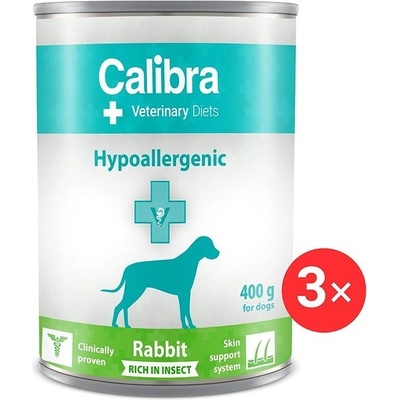 Calibra VD Dog Hypoallergenic Rabbit & Insect 3 x 400 g