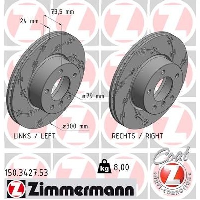 ZIMMERMANN Brzdový kotúč 150342753