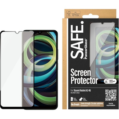 Safe Стъклен протектор Safe - Xiaomi Redmi A3, UWF, черен (5715685000300)