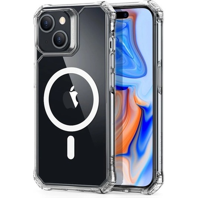 ESR Air Armor HaloLock MagSafe Case - хибриден удароустойчив кейс с MagSafe за iPhone 15 (прозрачен)