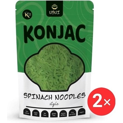 Usui Konjakové nudle se špenátem bez sacharidů 2 x 270 g