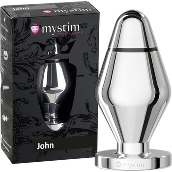 mystim Little John - електро анален плъг - сребърен (голям)