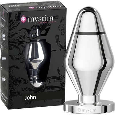 mystim Little John - електро анален плъг - сребърен (голям)