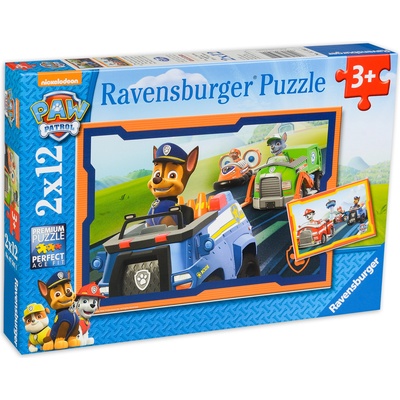 Ravensburger Пъзел Ravensburger от 2 x 12 части - Пес патрул в действие (7591)