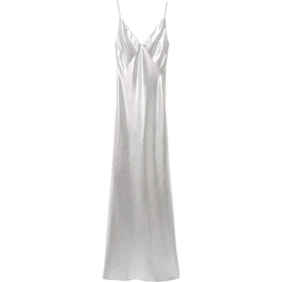 MANGO Вечерна рокля 'Marta' сребърно, размер XS