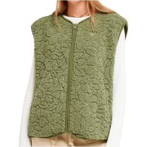Roxy Дамски поларен елек Roxy Women's Best Town Vest Fleece vest - Oil Green Outline Mo - размер XL (132-1681-0115)