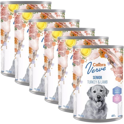 Calibra Dog Verve GF Senior Пуйка и Агне 6 x 400 г