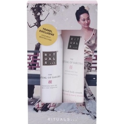 Rituals The Ritual Of Sakura sprchová pěna The Ritual Of Sakura Zensational 50 ml + tělový krém The Ritual Of Sakura Magic Touch 70 ml dárková sada