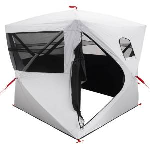 vidaXL Ловна шатра Бял blackout 143 x 143 x 165 см Полиестер и стомана (42028724) Палатка