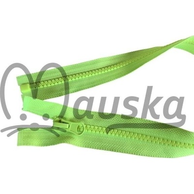 Zip kostěný bundový 5mm dělitelný délka 55 cm - NEONOVĚ ŽLUTÁ/ZELENÁ
