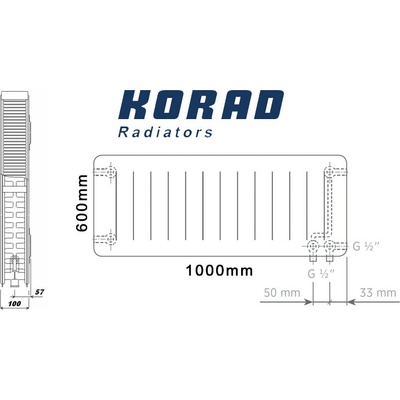 Korad Radiators 22VKP 600 x 1000 mm