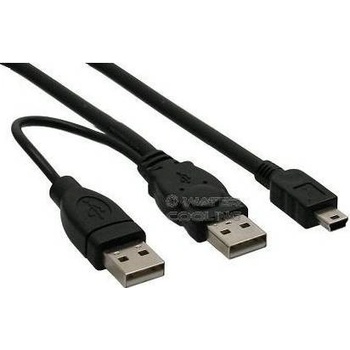 PremiumCord KU2Y02 USB 2.0 napájecí Y kabel A M -- A M + A M mini 0,5m + 0,4m