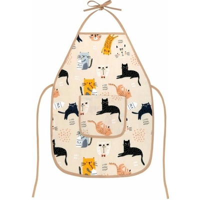Bellatex Dětská zástěrka Kočičky béžová žllutá šedá 37x47 cm – Zboží Dáma