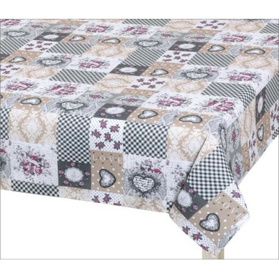 Bellatex obrus Dita Patchwork love šedá 120x180 cm