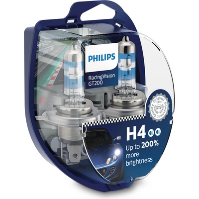 Philips RacingVision GT200 H4 headlight bulb +200%, double set - 575528