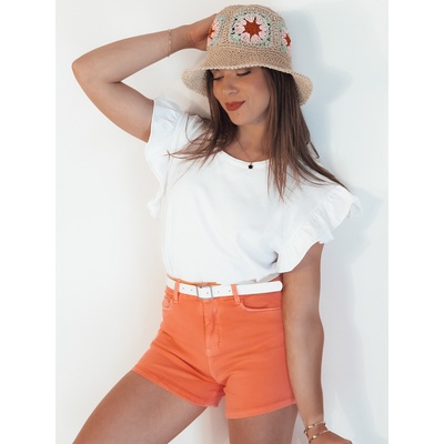 Dstreet SY0358 GLAMWEAR dámske džínsové šortky oranžové