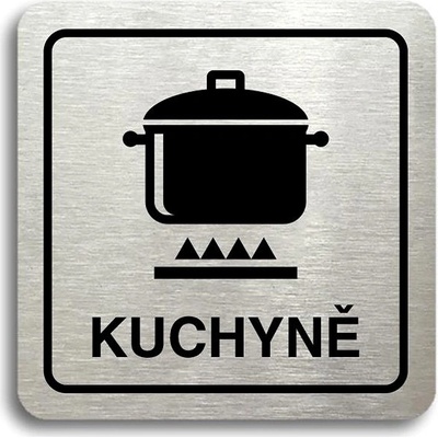 Accept Piktogram " kuchyne II" (80 × 80 mm) (strieborná tabuľka - čierna tlač)