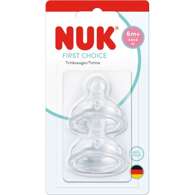 Nuk first choice+ биберон храна силикон 2 бр. 6+ мес, р-р xl (10124051)