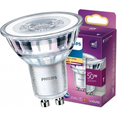 Philips LED žiarovka GU10 4,6W 50W 355lm 2700K Warm 36°