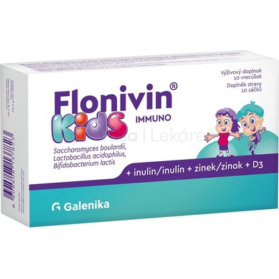 Flonivin KIDS IMMUNO prášok prospešné baktérie + inulín + zinok + D3 vrecúška 10 kapsúl