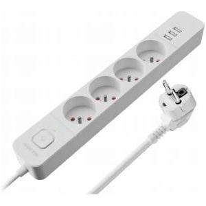 Defender SFS 133 power strip, 1.5 m, 4 outlets, 3x USB, white