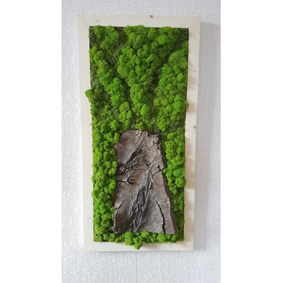Machový obraz s prírodnou kôrou 100cm x 45cm