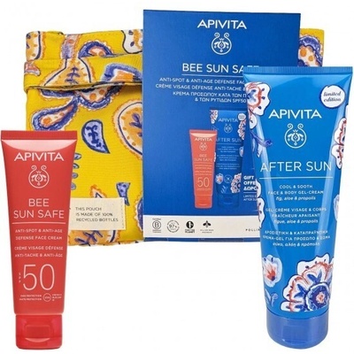 APIVITA Промо сет слънзезащитен против петна + крем за след слънце, Apivita Bee Sun Safe Anti-Spot & Anti-Age Defense Face Cream SPF50 50 ml + After Sun Face & Body Gel-Cream 100 ml