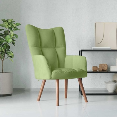vidaXL relaxační židle krémově samet 328061 světle zelená
