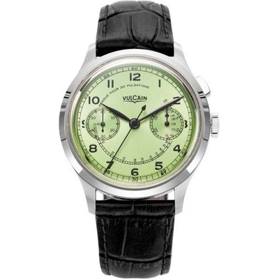 Vulcain Monopusher Green Black Alligator