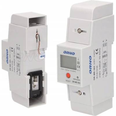 Jednofázový elektroměr Orno 80A IP20 s LCD displejem