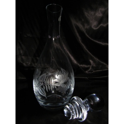 LsG-Crystal Láhev broušená/ rytá Růže dekor nostalgika dárkové balení satén LA-296 1000 ml