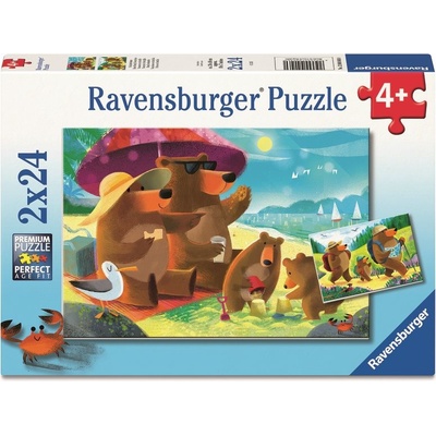 RAVENSBURGER Medvědí rodinka na výletě 2x24 dílků