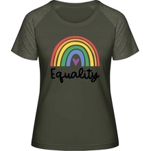 MyMate Predĺžené Tričko MY120 Dúhový dizajn Equality Olive