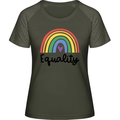 MyMate Predĺžené Tričko MY120 Dúhový dizajn Equality Olive