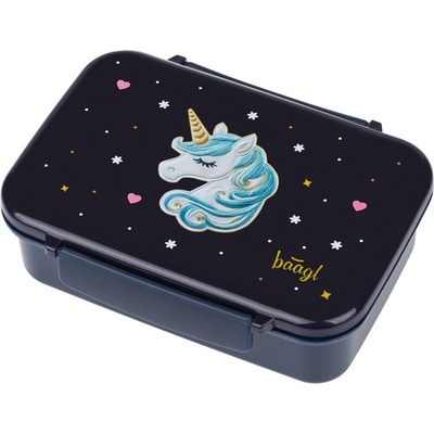 Baagl Box na desiatu s priehradkami Unicorn Gold