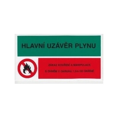 Tabulka č.31 Samolepící tabulka - nápis HLAVNÍ UZÁVĚR PLYNU