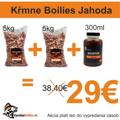 VyrobaBoilies.sk Kŕmne Boilies 5 kg 20 mm Jahoda