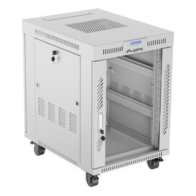 Lanberg Комуникационен шкаф Lanberg rack cabinet 19" free-standing 15U/600x800 (flat pack) with glass door lcd grey v2 (FF01-6815-12SL)